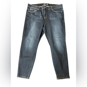 Women's Size 24 Blue Straight Leg Jeans Dark Wash Premium Stretch Denim inseam27